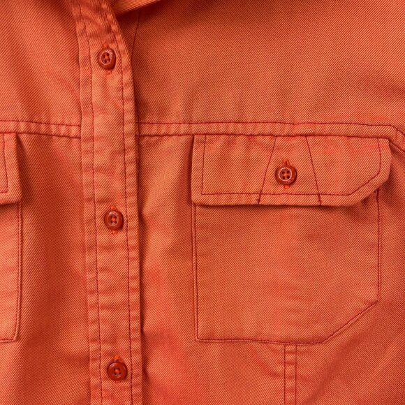 Arcteryx Orange Button Shirt Womens L Long Sleeve Relaxed Fit Outdoors Gorpcore - Picture 12 of 12